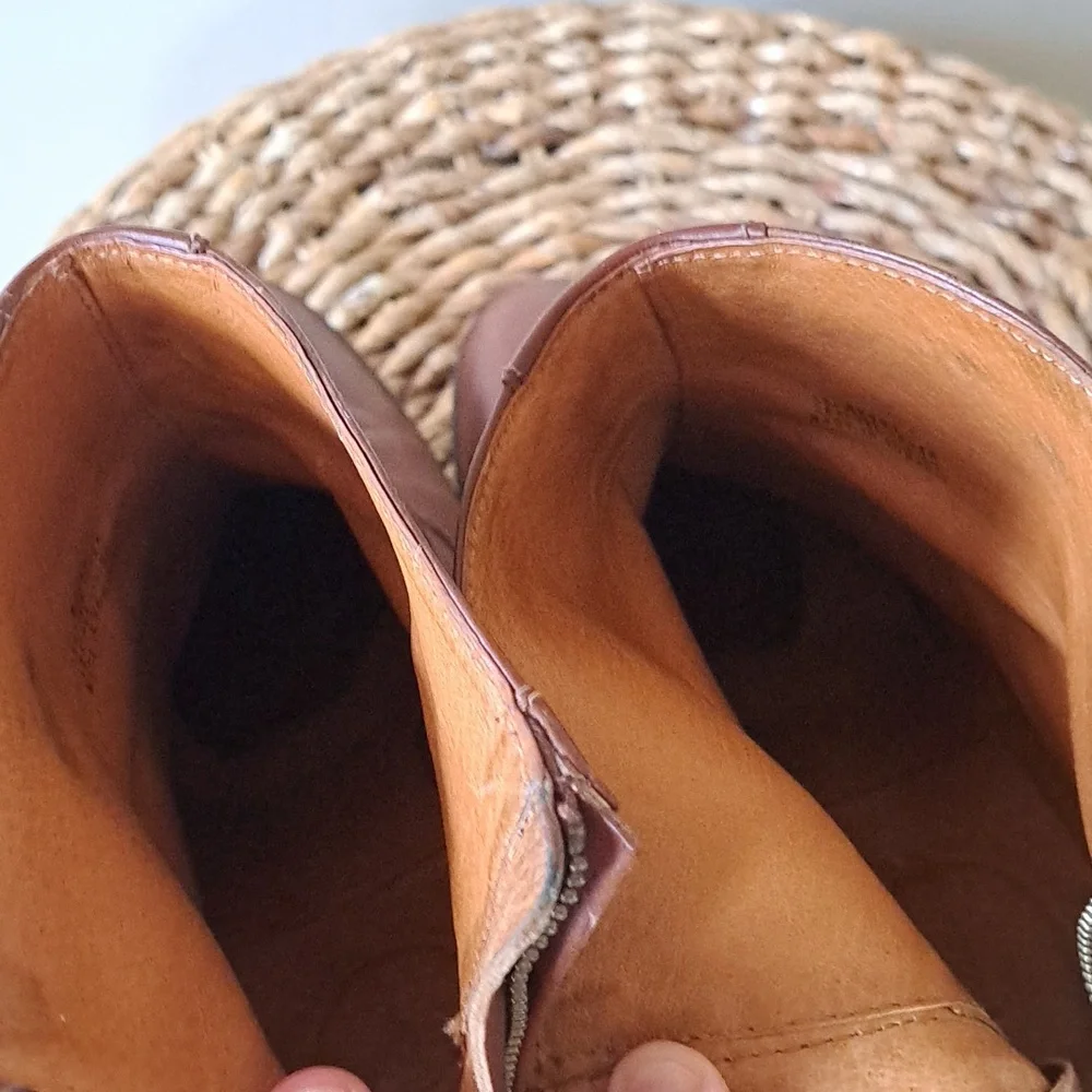 Madewell Womens Ames Cognac Brown Leather Ankle Booties‎ 3